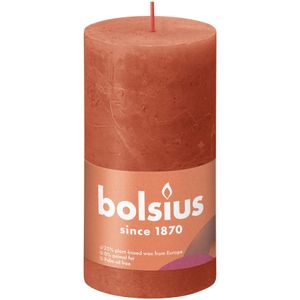 Bolsius Rustic Shine Pillar Candle 130 x 68 - Earthy Orange