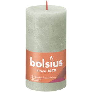 Bolsius Rustic Shine Pillar Candle 130 x 68 - Foggy Green