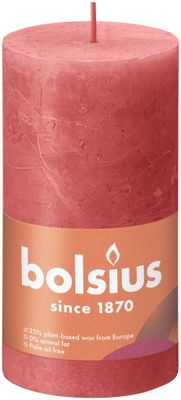 Bolsius Rustic Shine Pillar Candle 130 x 68 - Blossom Pink