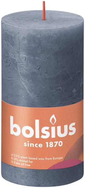 Bolsius Rustic Shine Pillar Candle 130 x 68 - Twilight Blue