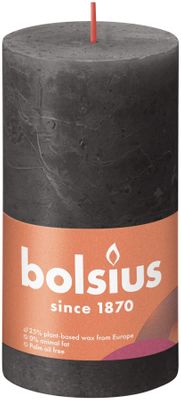 Bolsius Rustic Shine Pillar Candle 130 x 68- Stormy Grey