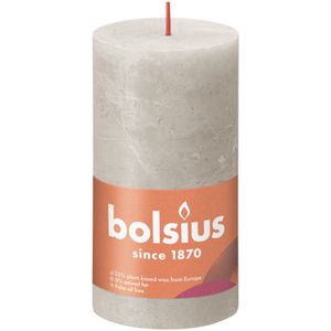 Bolsius Rustic Shine Pillar Candle 130 x 68 - Sandy Grey