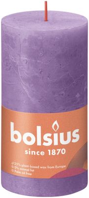 Bolsius Rustic Shine Pillar Candle 130 x 68 - Vibrant Violet