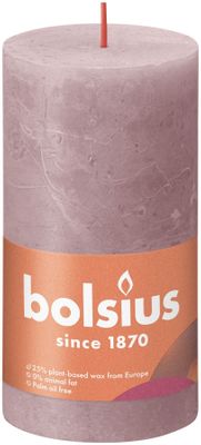 Bolsius Rustic Shine Pillar Candle 130 x 68 - Ash Rose