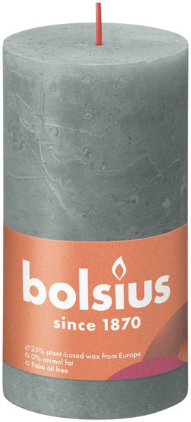 Bolsius Rustic Shine Pillar Candle 130 x 68 - Eucalyptus Green