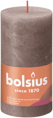 Bolsius Rustic Shine Pillar Candle 130 x 68 - Rustic Taupe