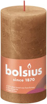 Bolsius Rustic Shine Pillar Candle 130 x 68 - Spice Brown