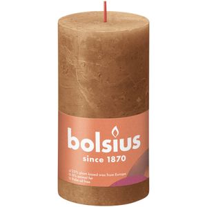 Bolsius Rustic Shine Pillar Candle 130 x 68 - Spice Brown