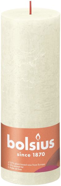 Bolsius Rustic Shine Pillar Candle 190 x 68 - Soft & Pearl