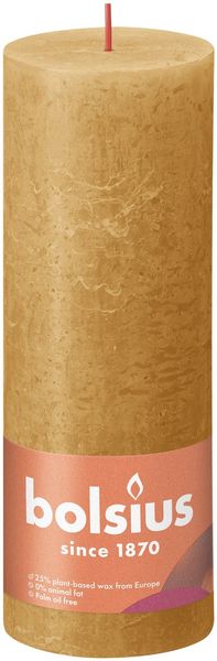 Bolsius Rustic Shine Pillar Candle 190 x 68 - Honeycomb