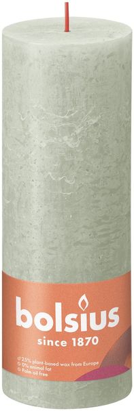 Bolsius Rustic Shine Pillar Candle 190 x 68 - Foggy Green