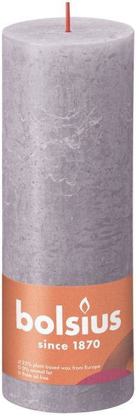 Bolsius Rustic Shine Pillar Candle 190 x 68 - Frosted Lavender