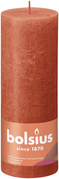 Bolsius Rustic Shine Pillar Candle 190 x 68- Earthy Orange