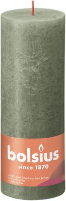 Bolsius Rustic Shine Pillar Candle 190 x 68 - Fresh Olive