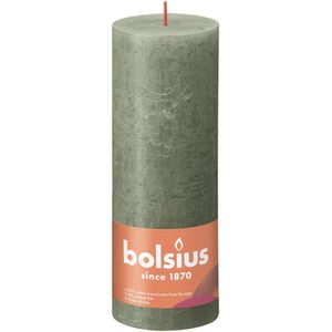 Bolsius Rustic Shine Pillar Candle 190 x 68 - Fresh Olive