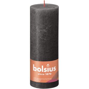 Bolsius Rustic Shine Pillar Candle 190 x 68- Stormy Grey
