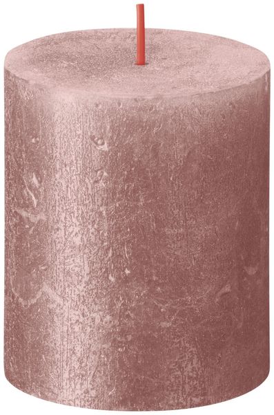 Bolsius Rustic Shimmer Metallic Candle 80 x 68 - Pink