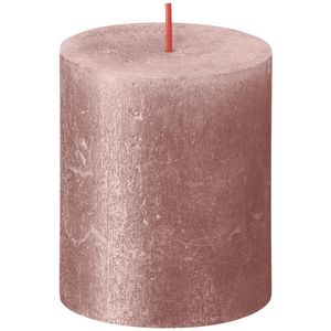 Bolsius Rustic Shimmer Metallic Candle 80 x 68 - Pink