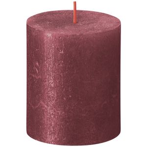 Bolsius Rustic Shimmer Metallic Candle 80 x 68 - Red