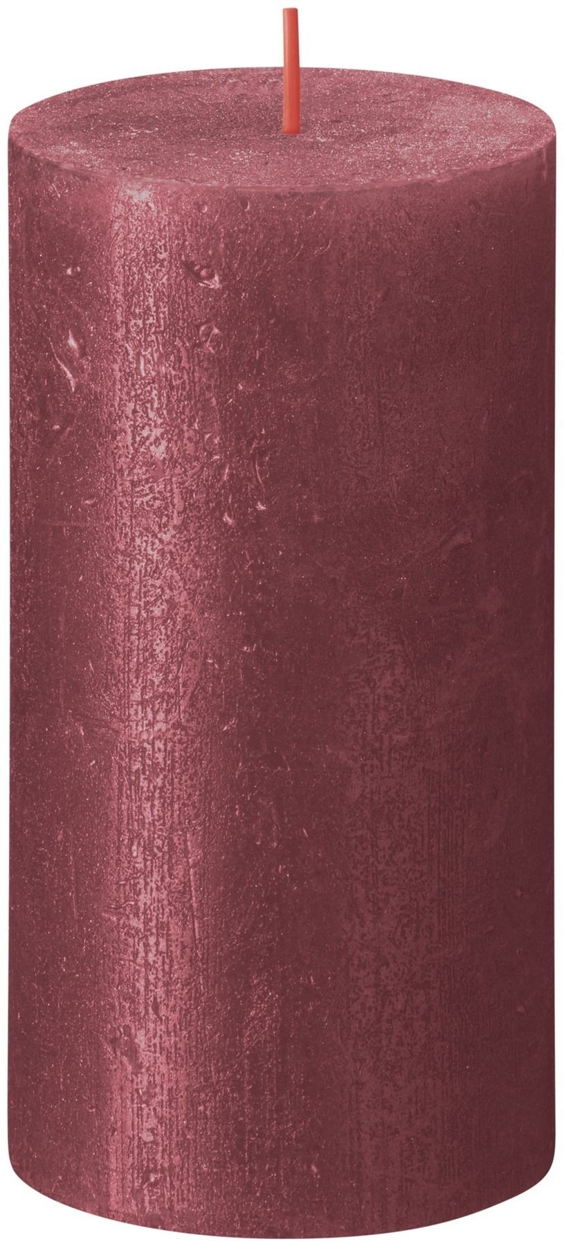 Bolsius Rustic Shimmer Metallic Candle 130 x 68 - Red
