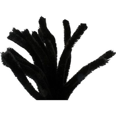 Pipe Cleaners, L: 30 cm, thickness 15 mm, black,