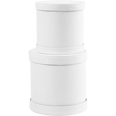 Drum boxes, H: 4+5+7 cm, D: 4+5+6,5 cm, white, 1