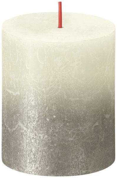 Bolsius Rustic Metallic Candle 80 x 68 - Faded Soft Pearl Champagne