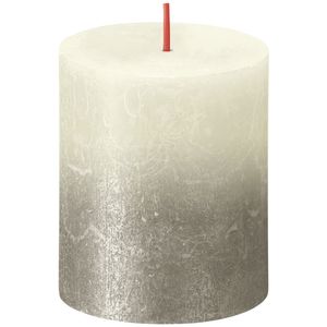 Bolsius Rustic Metallic Candle 80 x 68 - Faded Soft Pearl Champagne