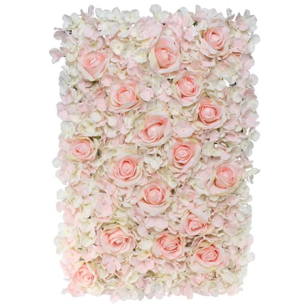 40x60cm Hydrangea Flower Wall with Roses Pink