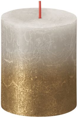 Bolsius Rustic Metallic Candle 80 x 68 - Faded Sandy Grey Gold