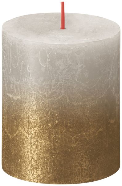 Bolsius Rustic Metallic Candle 80 x 68 - Faded Sandy Grey Gold