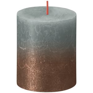 Bolsius Rustic Metallic Candle 80 x 68 - Faded Eucalyptus Green Copper