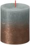 Bolsius Rustic Metallic Candle 80 x 68 - Faded Eucalyptus Green Copper
