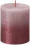 Bolsius Rustic Metallic Candle 80 x 68 - Faded Rose Red