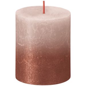 Bolsius Rustic Metallic Candle 80 x 68 - Faded Misty Pink Amber