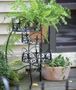 3-Tier Folding Classic Finial Plant Stand, Black