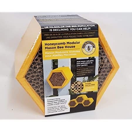 Honeycomb Modular Mason Bee House with Refillable Nest Tubes