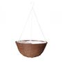 	14\" Faux Rattan Hanging Basket, Espresso Brown