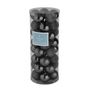 Black 8cm Plastic Ball in tube (matt,shiny,glitter) x 40