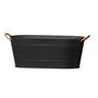 Modern Farmhouse 16\" Oval Washtub Planter, Matte Black