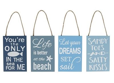 Beach Quote Hanging Signs (4 Assorted)