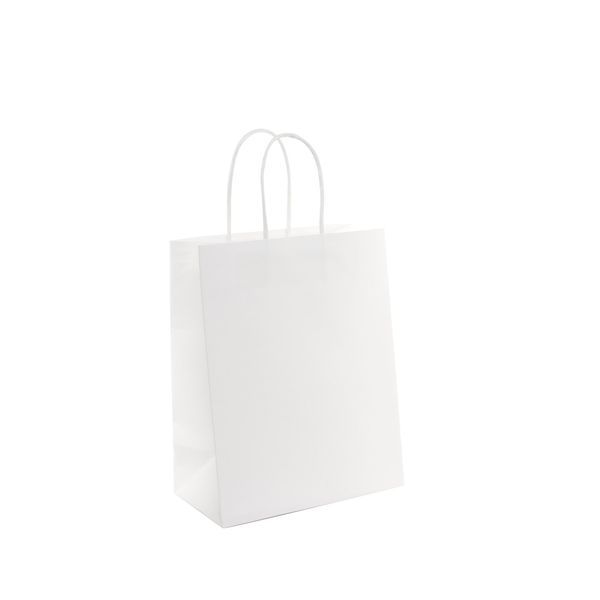 Kraft Paper Bag  White (H26cm W20cm D11cm) - Pack of 10