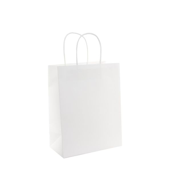 Kraft Paper Bag  White (H23cm W18cm D10cm) - Pack of 10