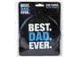 	15CM JUMBO BEST DAD EVER BADGE ON CARD IN OPP BAG