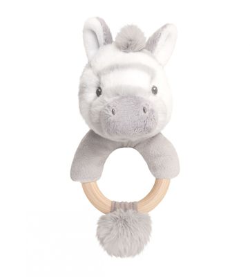 14cm Keeleco Cuddle Zebra Ring Rattle