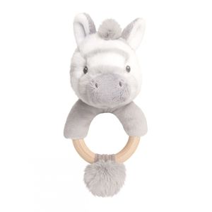 14cm Keeleco Cuddle Zebra Ring Rattle