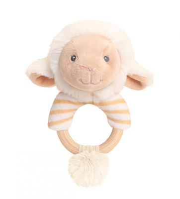 14cm Keeleco Lullaby Lamb Ring Rattle
