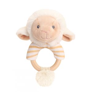 14cm Keeleco Lullaby Lamb Ring Rattle