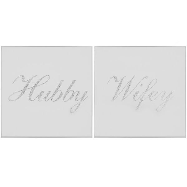 Silver Hubby & Wifey Coasters