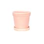 Painted TC Pot with Saucer Vintage Pink-Stoneware (10x10cm)